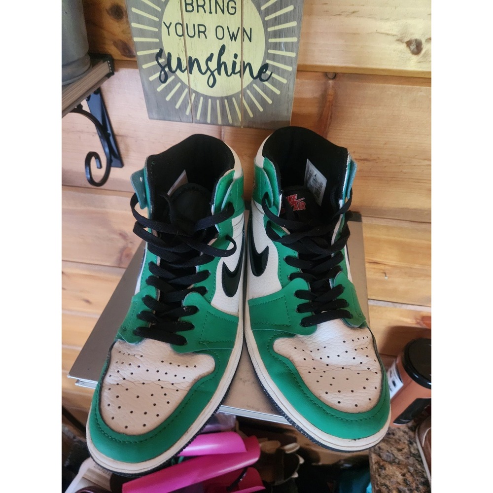 Air Jordan 1 Retro High OG Lucky Green DB4612-300 Sneakers Tumbled Leather Sz 7 - Picture 5 of 7